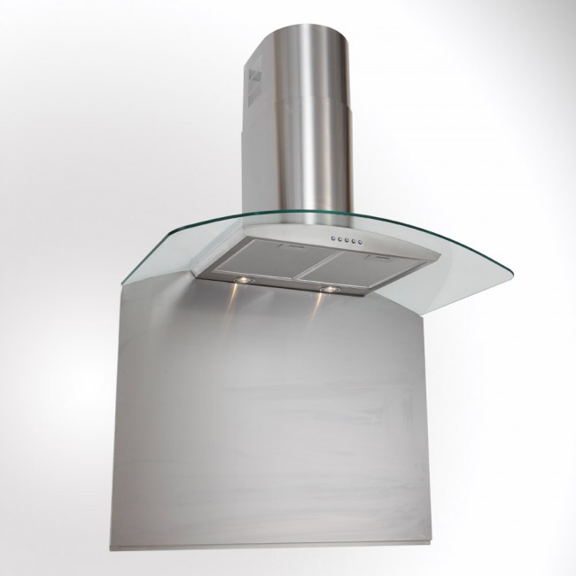 80cm Curved Glass Cooker Hood - SS